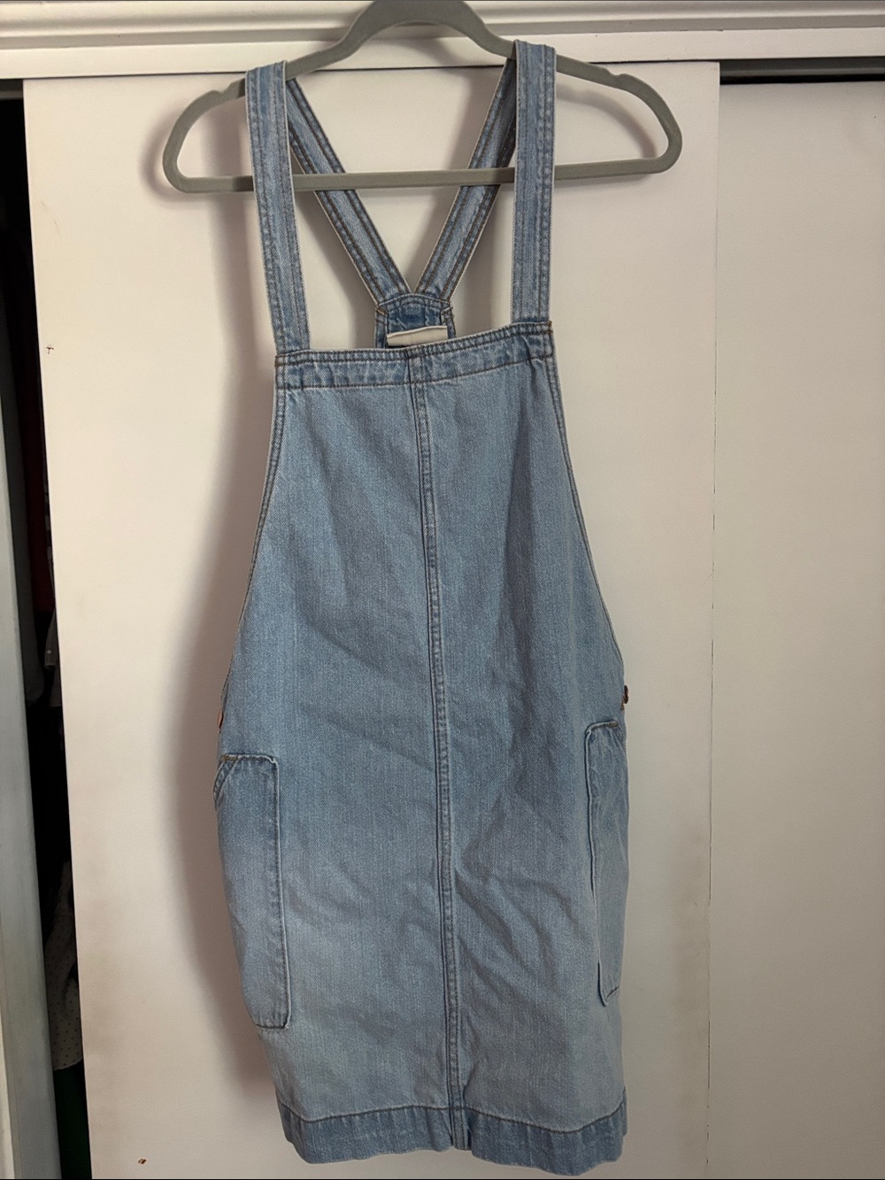 Universal Thread Light Blue Denim Pinafore Mini Dress